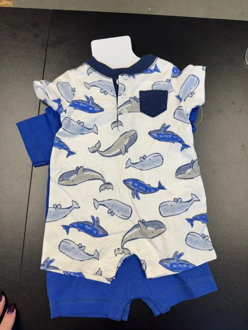 Carter's Blue‎ Whale Short-Sleeve One-Piece Bodysuit